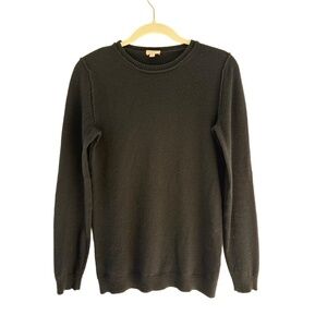 Cuyana Sweater Womens Small Black Wool Cashmere Crewneck Exposed Seams